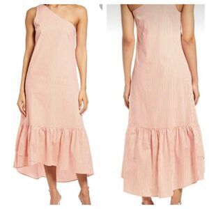 Fourteenth Place Strip One-Shoulder Dress